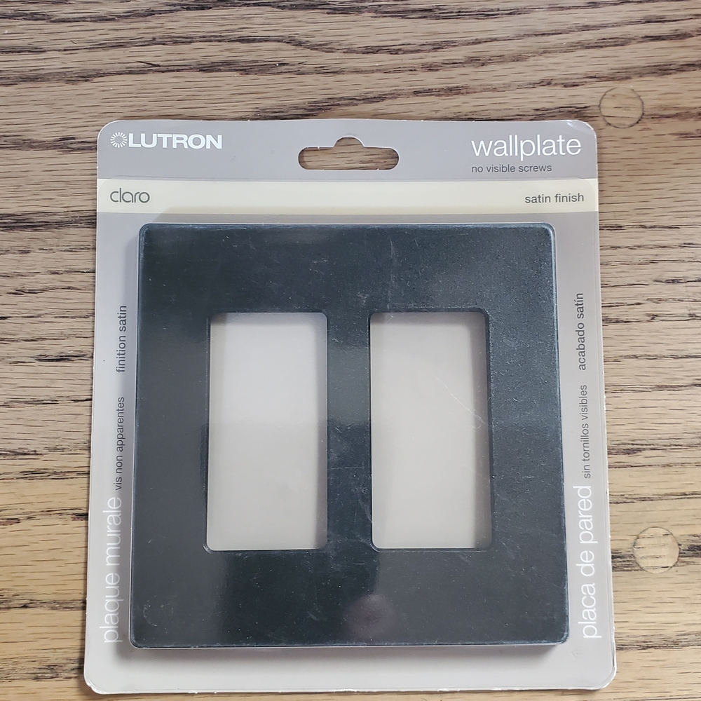Lutron - Claro - 2-Gang Wall Plate - Satin Finish - Midnight - Item# SC-2-MN (2